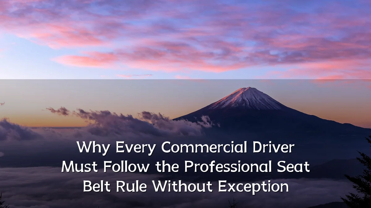 Why Every Commercial Driver Must Follow the Professional Seat Belt Rule Without Exception