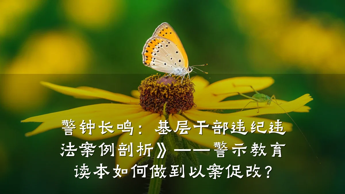警钟长鸣：基层干部违纪违法案例剖析》——警示教育读本如何做到以案促改？