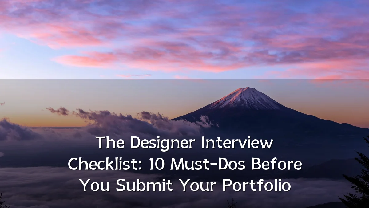 The Designer Interview Checklist: 10 Must-Dos Before You Submit Your Portfolio